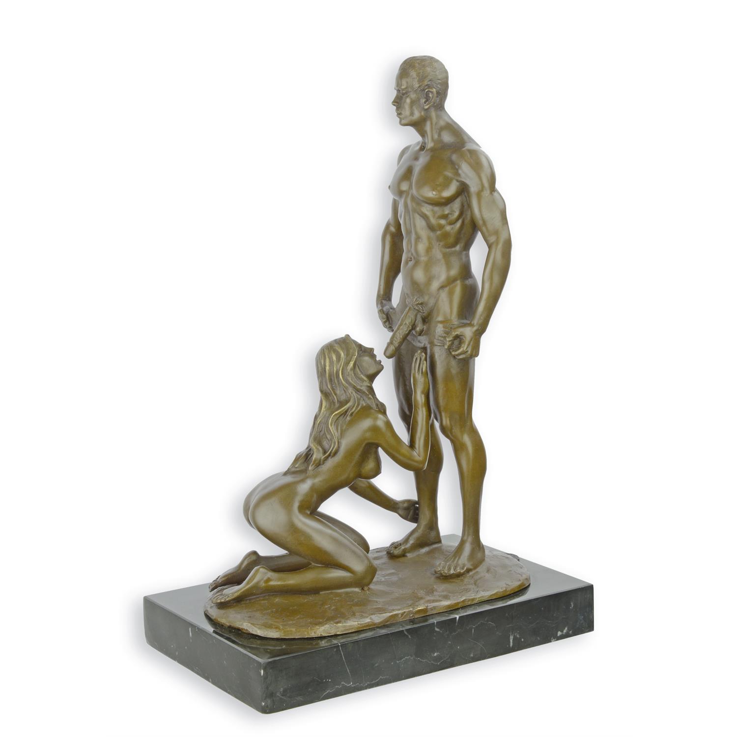 Decosite com AN EROTIC BRONZE SCULPTURE OF A FEMALE GIVING ORAL SEX 