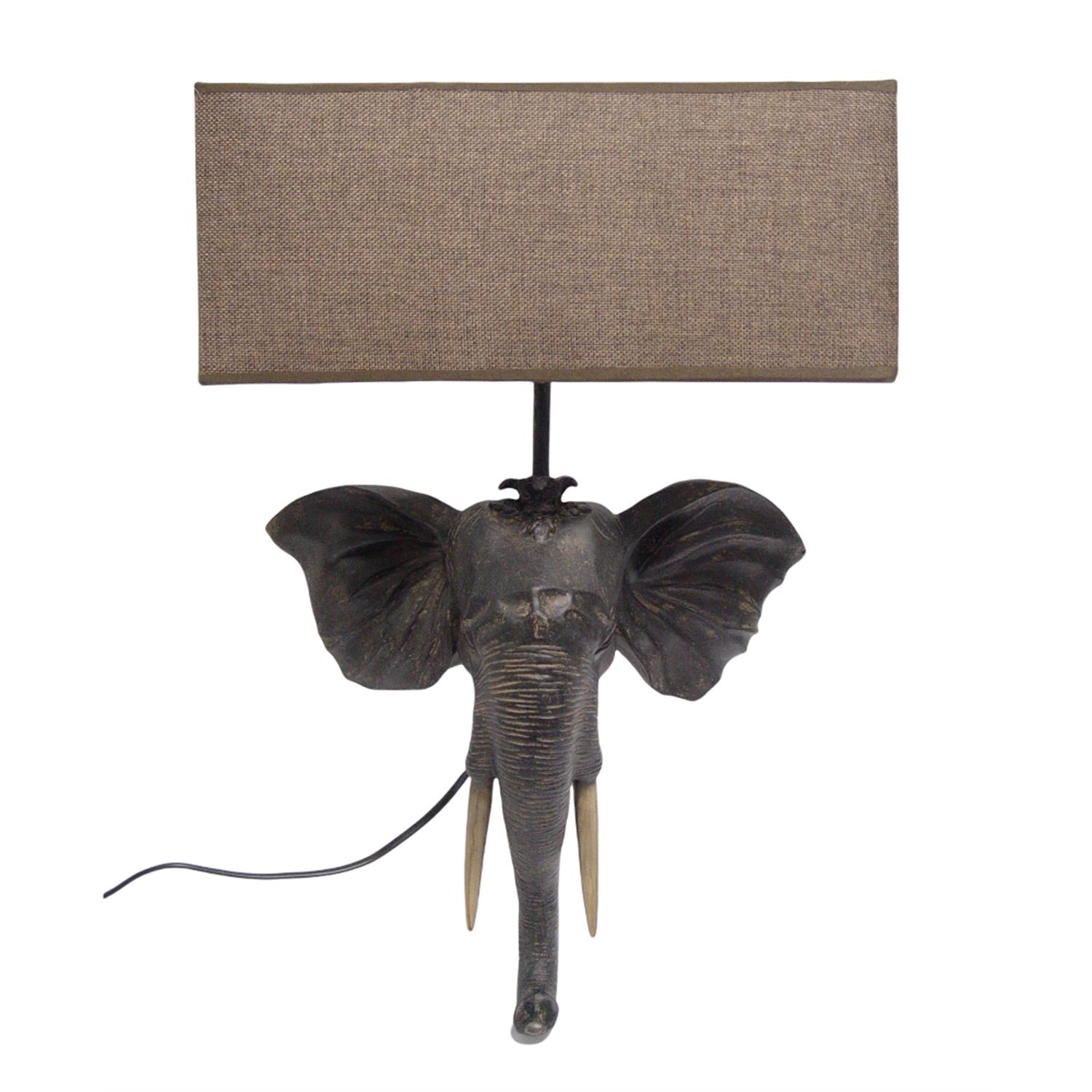 Decosite.com : A RESIN ELEPHANT HEAD WALL LAMP