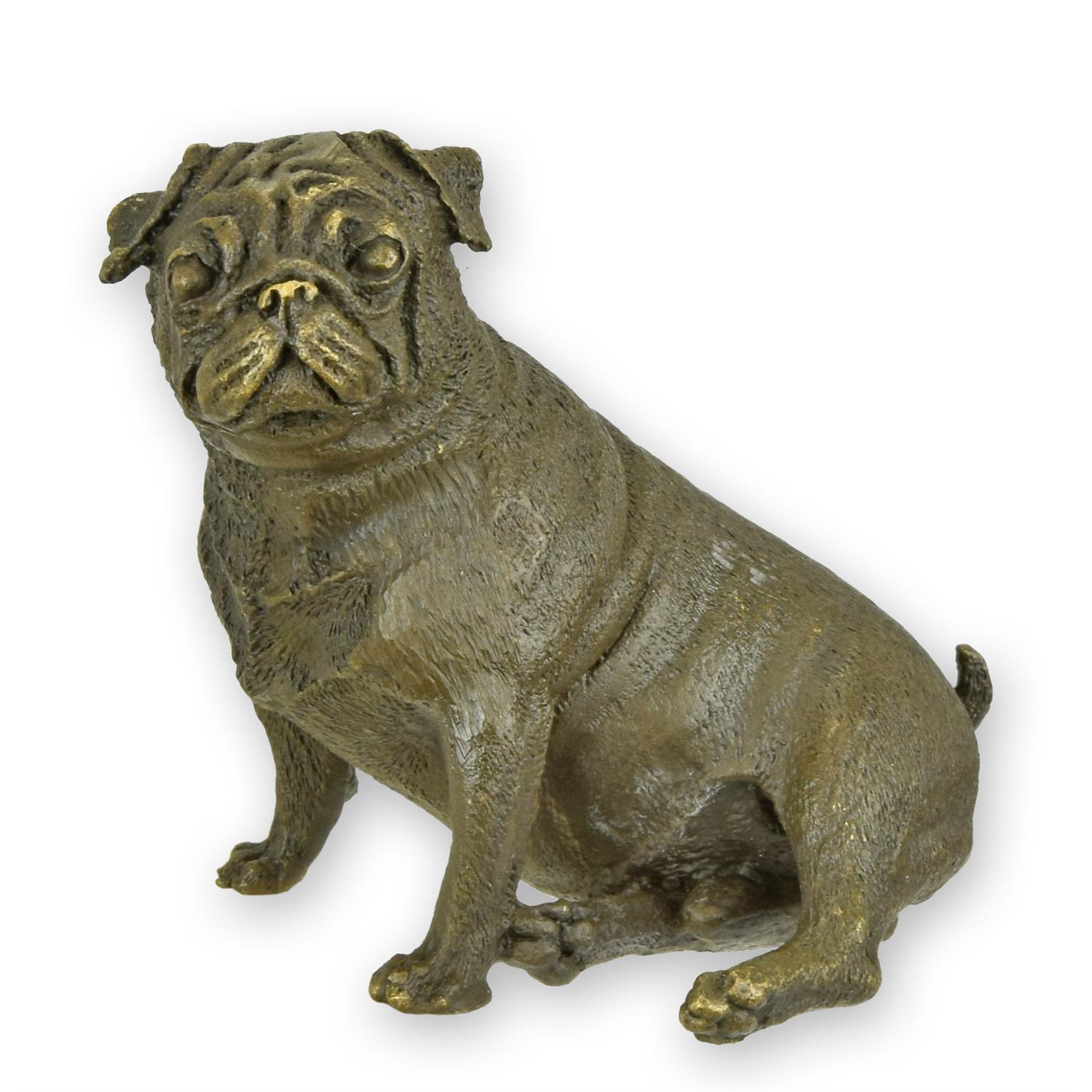 Decosite.com : A BRONZE SCULPTURE OF A SITTING PUG