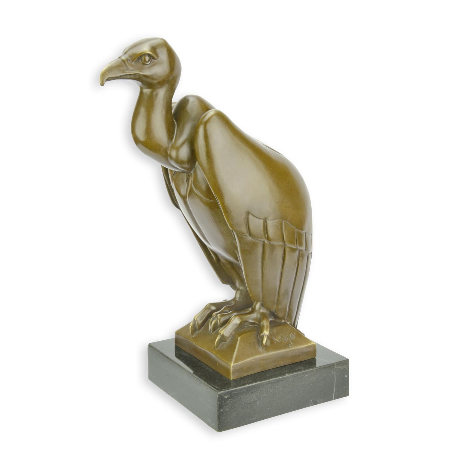 A BRONZE SCULPTURE OF A VULTURE